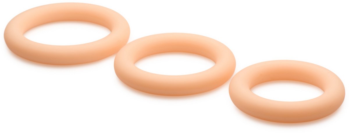 discrete siliconen cockring set - 3 stuks - licht