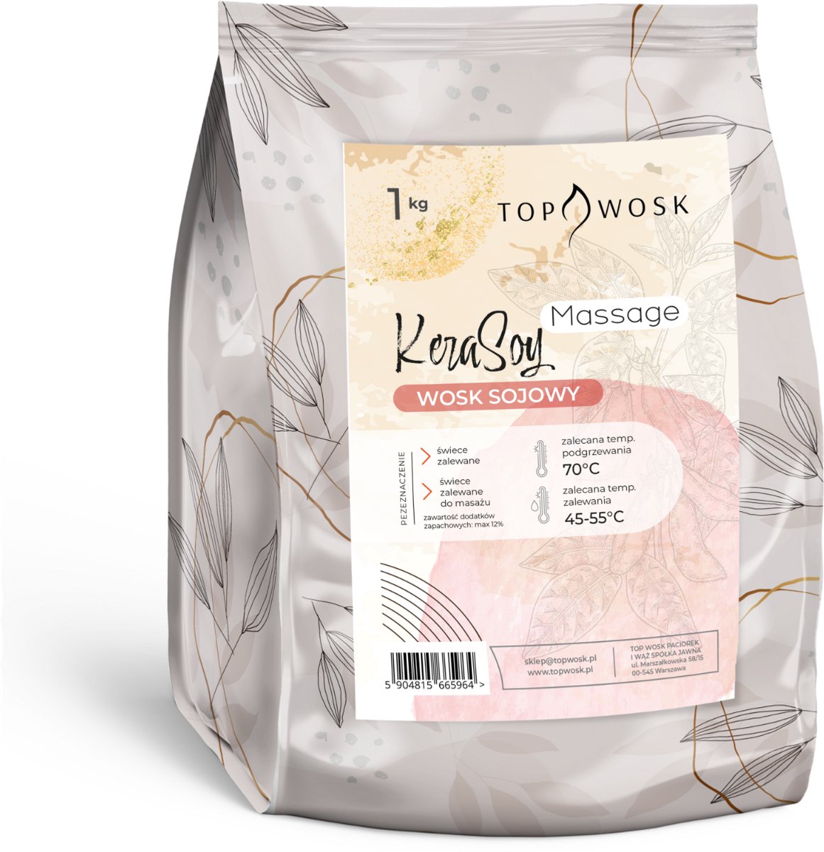 Kerax KeraSoy Serie - Massagekaars - 1kg - 100% Natuurlijk - Aromatherapie