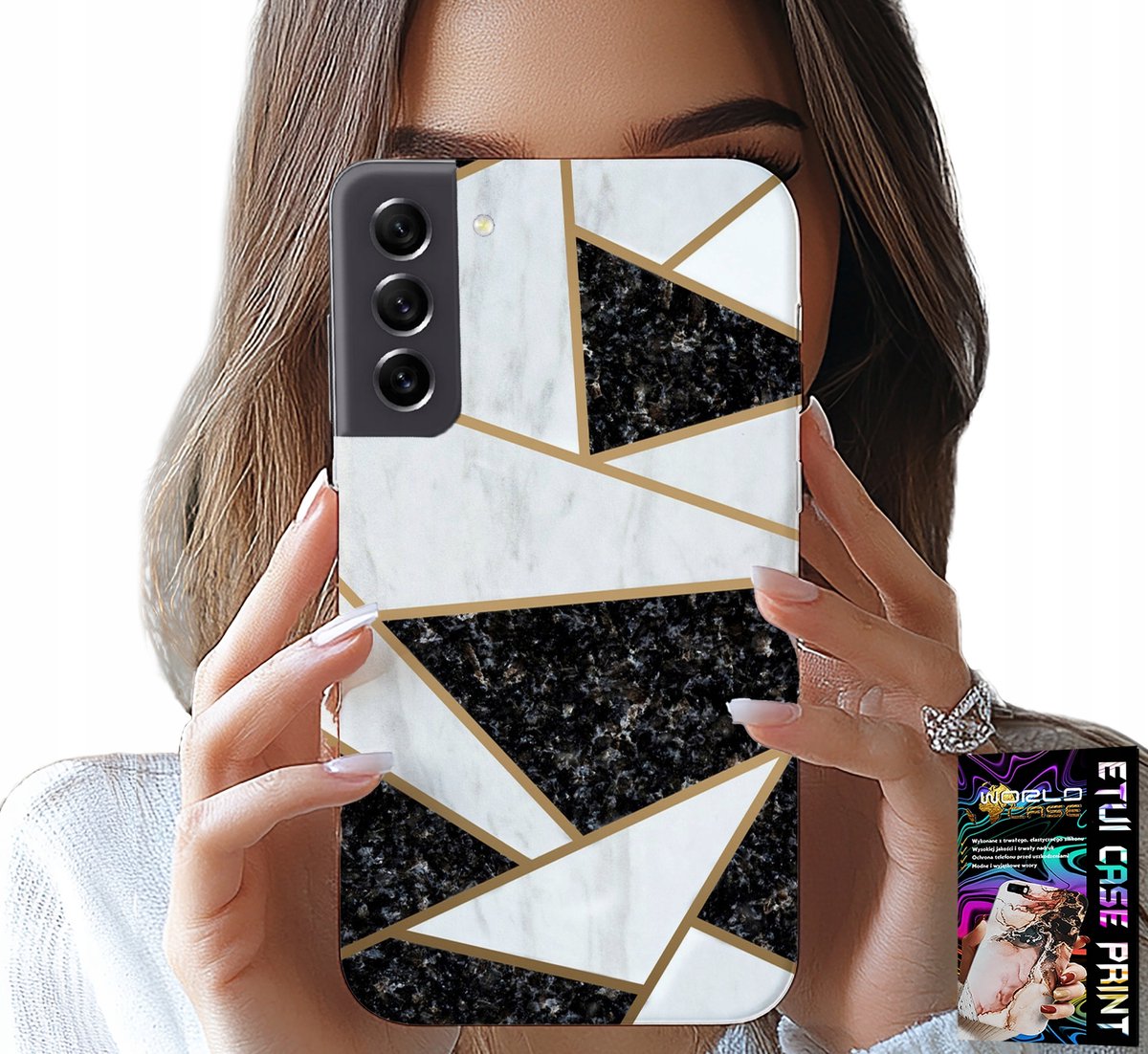HOESJE VOOR SAMSUNG GALAXY S21 FE - ELEGANT EN MODIEUS PATROON + GLAS