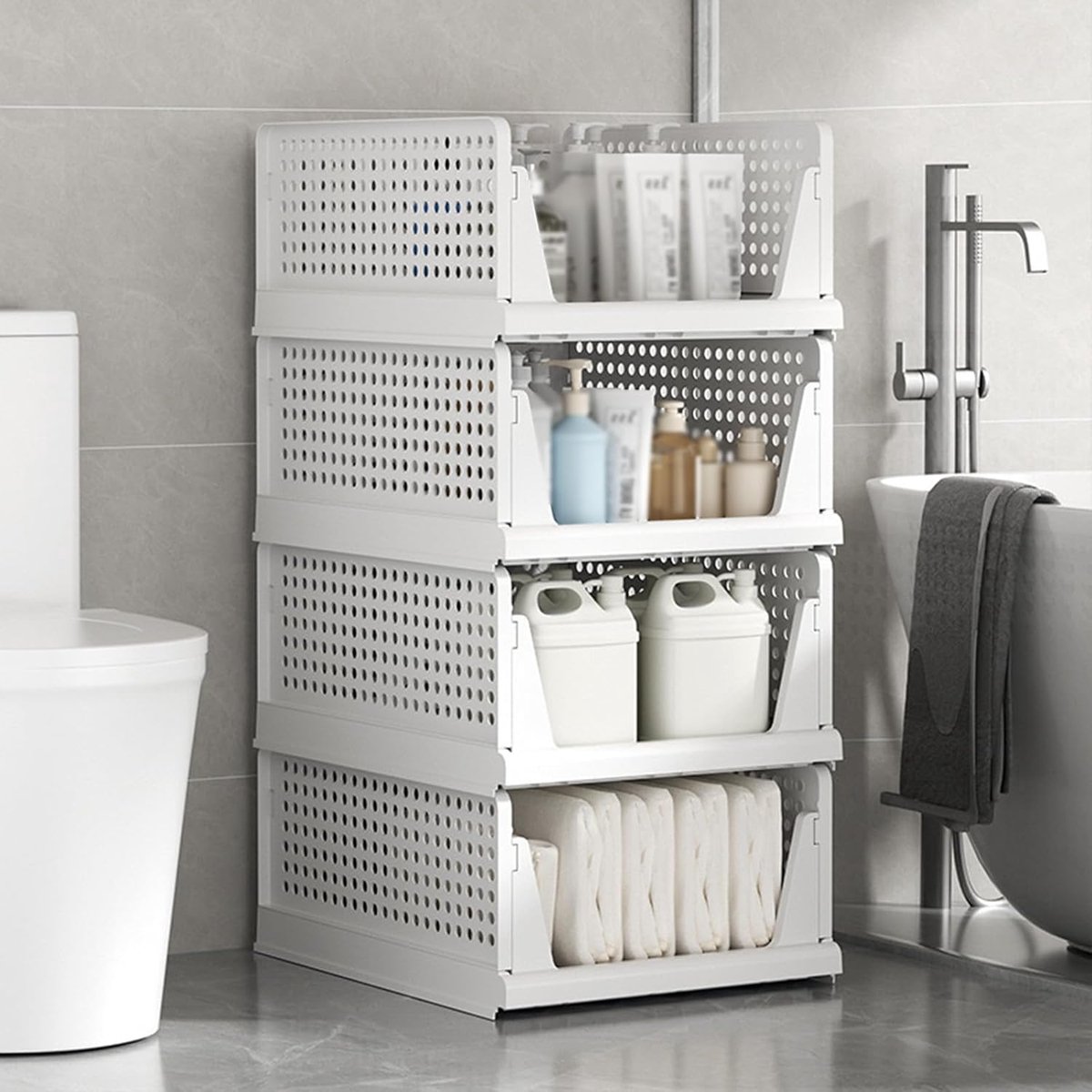 Lade Organizers - Opbergdozen - Kast Ordenen - Stapelbaar Ontwerp - 33.5 x 43 x 72 cm - Wit