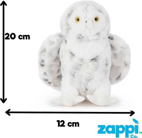 Pluche Uil - Knuffeldier Speelgoed - Knuffelen en Spelen - Gemaakt van gerecycled materiaal - 19 cm Hoog - Wit — afbeelding 3