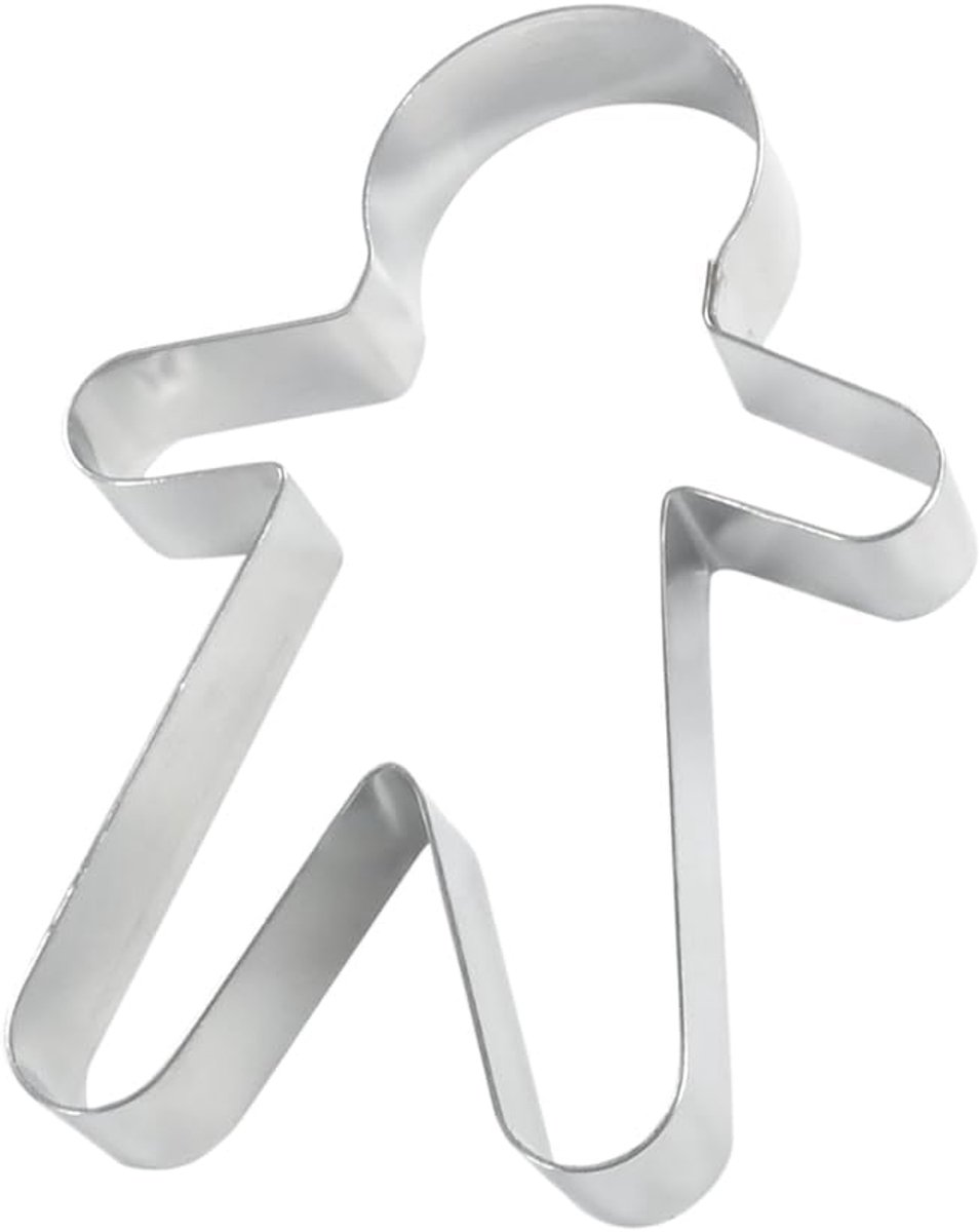 Koekjesvorm Man - Peperkoek Vorm - Koekjes Bakken - Roestvrij Staal - 10.5cm - Zilver