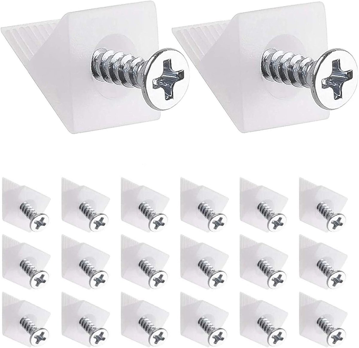 Lade Reparatie set - Wiggen en Schroeven - Meubel Herstel - Stevig L-vormig Ontwerp - 30x20x30 mm - Wit