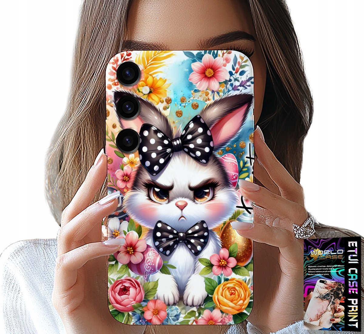 HOESJE VOOR SAMSUNG GALAXY A05S - PAASHAAS, HAAS, EIEREN + GLAS