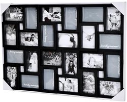 XL Fotocollage Lijst - Wanddecoratie Meerdere Foto's - Foto's Presenteren - 3D-look Effect - 855 x 57 cm - Zwart