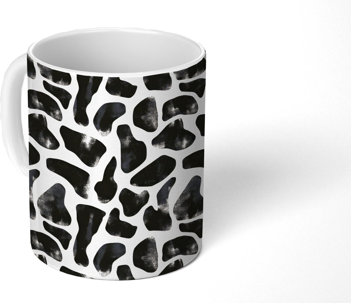 Mok - Koffiemok - Dierenpatroon - Vlekken - Zwart - Wit - Mokken - 350 ML - Beker - Koffiemokken - Theemok