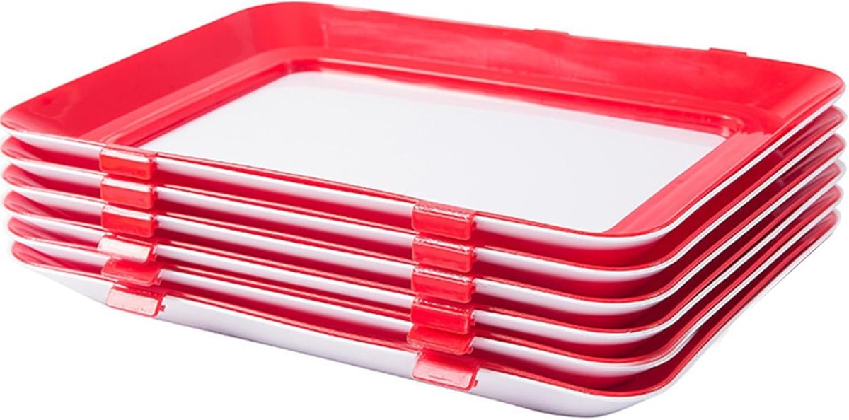 Voedsel Bewaar Lades - Verse Lades - Keuken Organisatie - Vacuüm Stapelbaar - 30x22cm - Rood