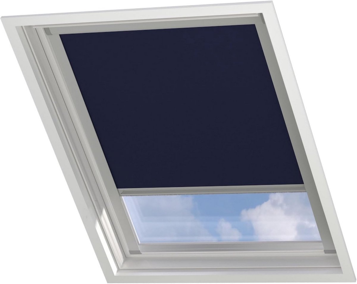 Dakraam Rolgordijn - Verduisterend Gordijn - Slaapkamer Verduisteren - Lichtkieren Minimaliseren - B38 x H53 cm - Donkerblauw