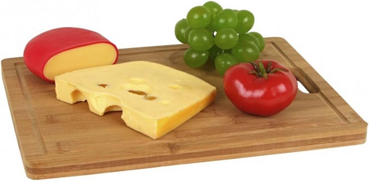 Grote Bamboe Snijplank Houten Plank met Handvatten 34x26 cm