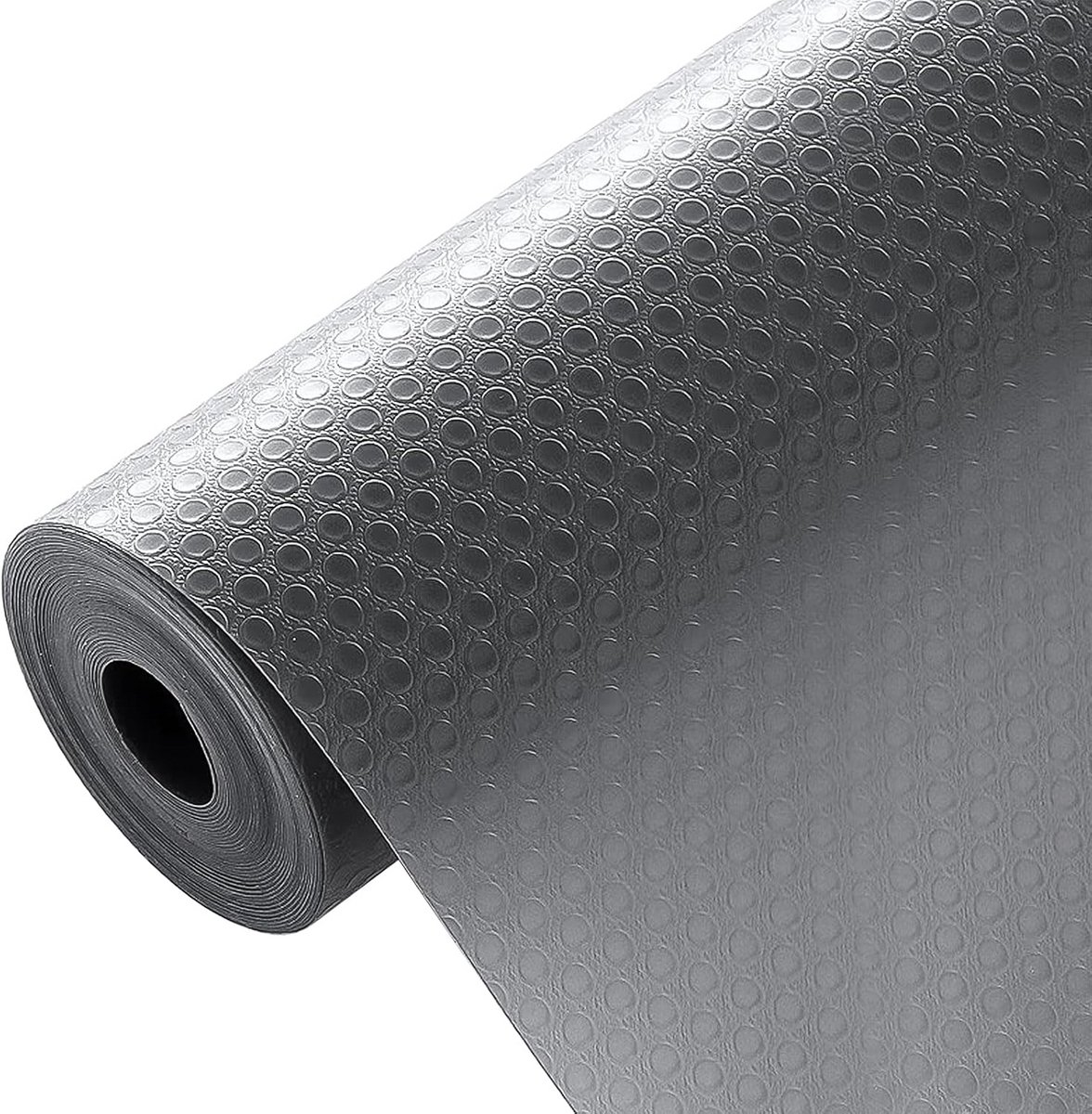 Waterdichte Antislip Kastmatten en Ladebekleding - EVA Rol voor Keuken en Koelkast (Grijs Stippen)