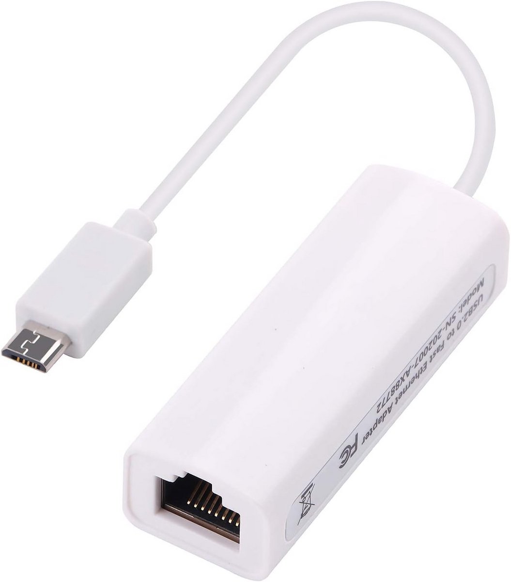 Netwerkadapter Micro USB naar RJ45 Fast Ethernet OTG voor Tablet en Laptop