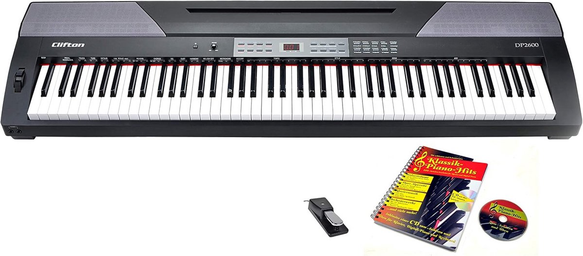 Digitale Stage Piano met 88 Gewogen Toetsen, Inclusief Lesboek en Karaoke CD