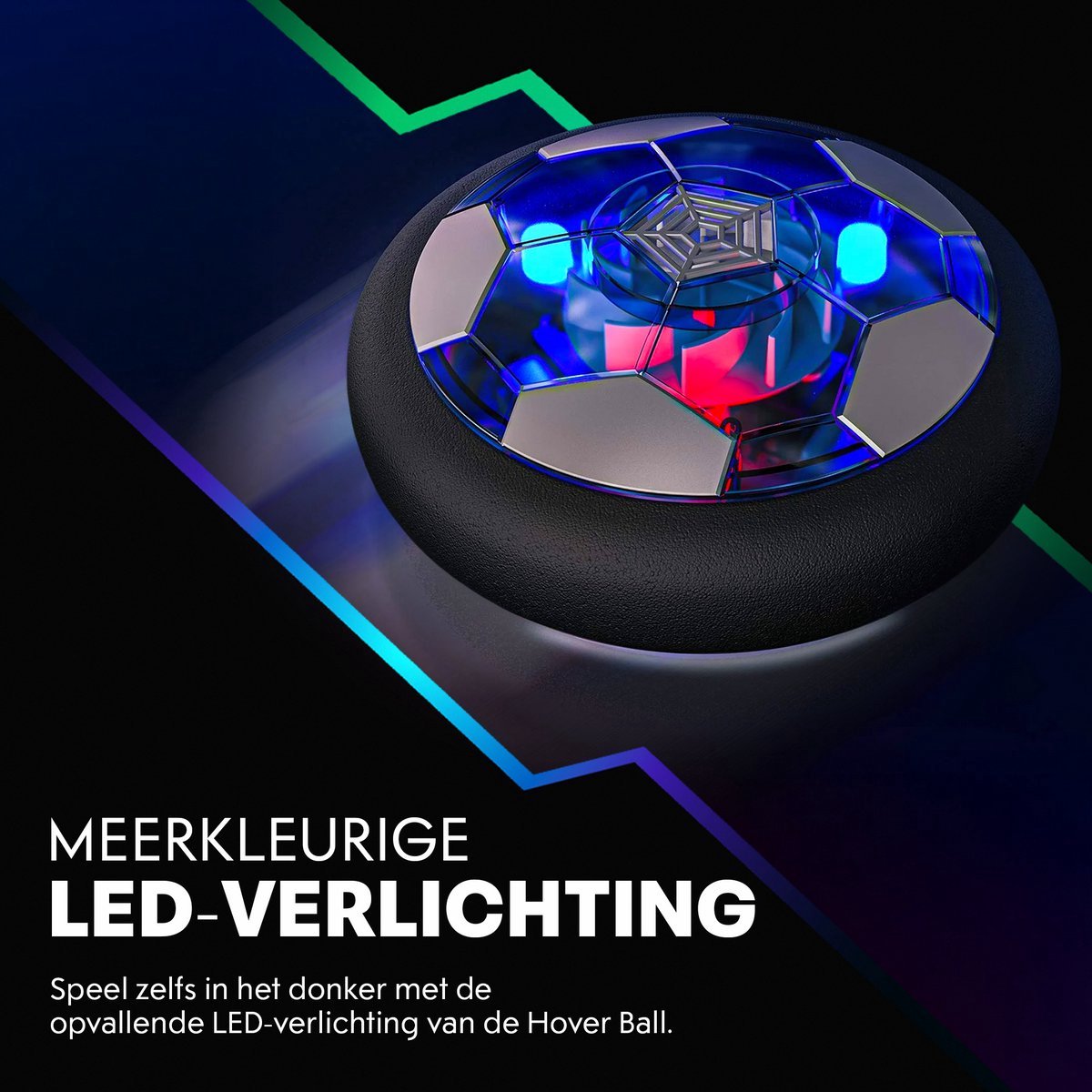 4-Pack Tech Essentials Hover Bal - 18cm - Led Verlichting - Oplaadbaar - Zwevende - Zachte Binnen Voetbal - Indoor Air Speelgoedbal - Kinderen — afbeelding 2
