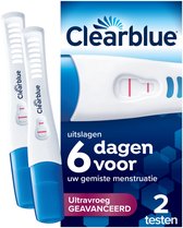 Clearblue Zwangerschapstest - Ultravroeg Geevanceerd - Uitslagen 6 Dagen Vroeger - 2 Testen