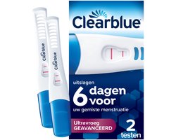Clearblue Zwangerschapstest - Ultravroeg Geevanceerd - Uitslagen 6 Dagen Vroeger - 2 Testen