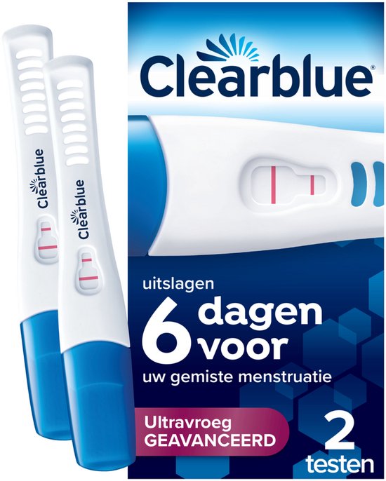 Clearblue Zwangerschapstest - Ultravroeg Geevanceerd - Uitslagen 6 Dagen Vroeger - 2 Testen