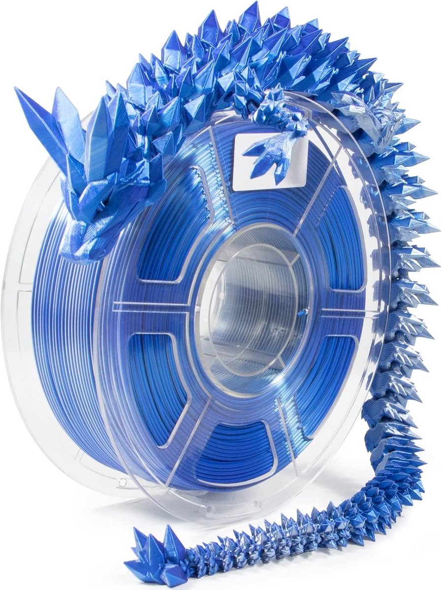 Tweekleurig Zijde PLA Filament 1.75mm Blauw en Zilver voor 3D Printer - 1kg Spoel