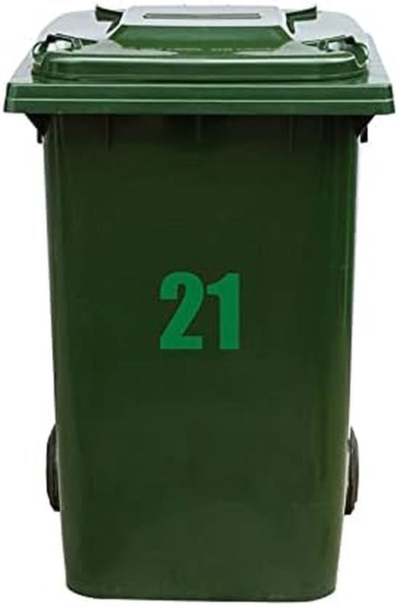 Sticker voor Afvalcontainer Nummer 21 Antraciet Duurzaam Waterbestendig