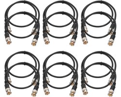 Power Cord 1.64 Feet - 12pcs 10mm x 13mm RCA Plug to Plug Pigtail Barrel Plug - Verbinding Kabel voor CCTV Beveiligingscamera - Verlichting - Voeding - Zwart