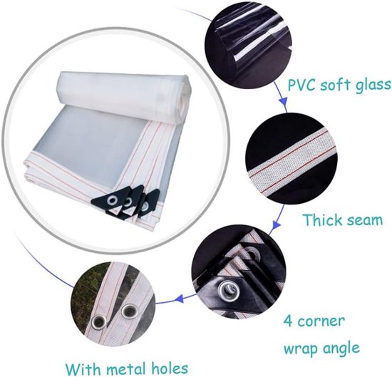 Transparant Zeil Met Ringen 2 5m X 3m Dikke PVC Afdekzeil Voor Tuin transparant-zeil-met-ringen-2-5m-x-3m-dikke-pvc-afdekzeil-voor-tuin