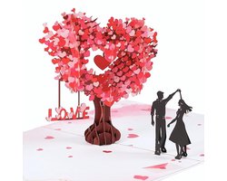 Valentijnskaarten | 3D pop-up verjaardagskaart voor Valentijnsdag voor hem en haar | Romantische 