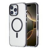 Transparante imoshion backcover met MagSafe-ring voor iPhone 16 Pro Max, met zwarte rand.
