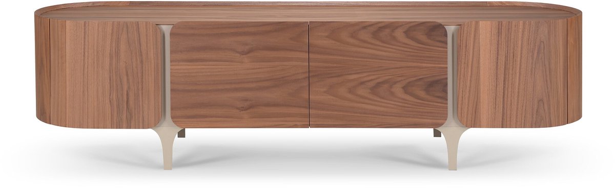 Icon Living - TV Dressoir Sarah 008 Soft-Close 200x50x55 Walnoot Poot Creme