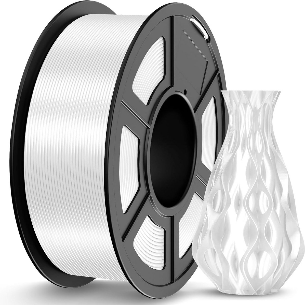 Glanzend Zijde PLA Filament 1.75mm, 1.1kg Spoel, Hoge Nauwkeurigheid voor 3D Printers, Wit