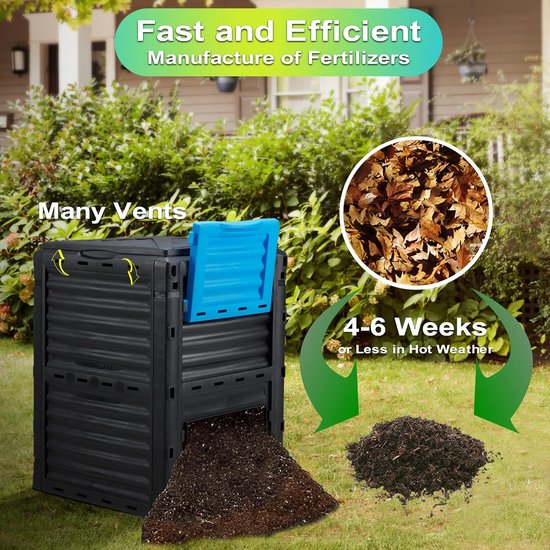Gartenpirat Houten Compostbak – 380 Liter, 90x90x70 Cm, Insteeksysteem, Drukgeïmpregneerd, Milieuvriendelijk