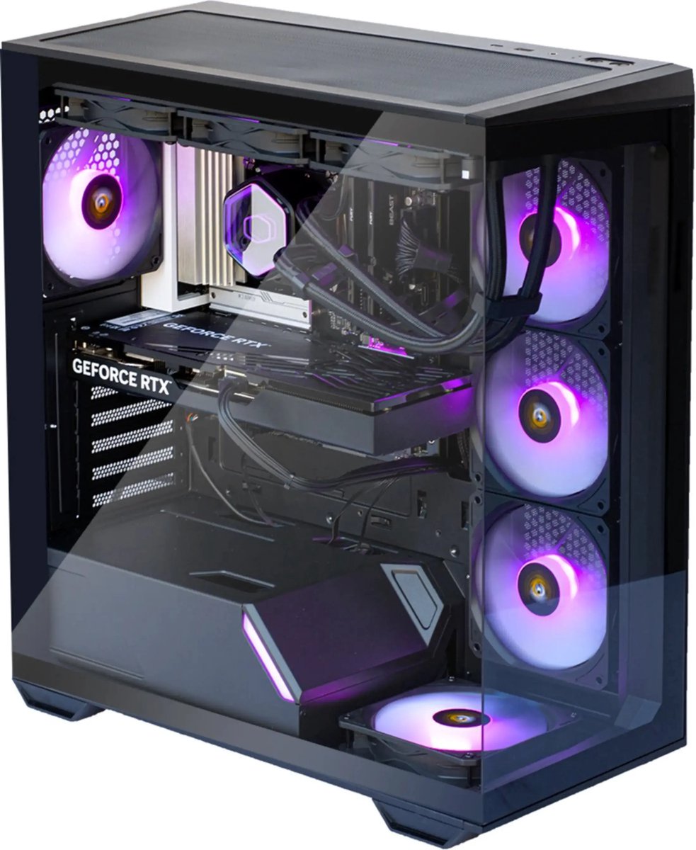 AMD Ryzen 7 8700 High-End Game PC Waterkoeling - Nvidia GeForce RTX5060 8GB - 32GB DDR5 – 2TB SSD - WiFi 6E/Bluetooth 5.3/LAN 2.5Gbps - Gamer C3 Black RGB