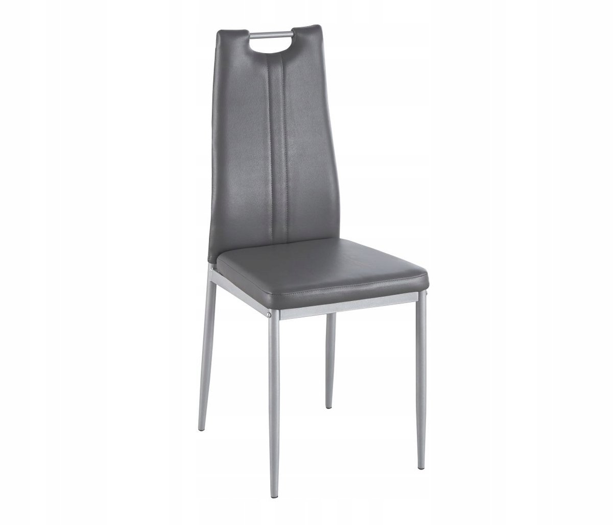 Furnitex F261 - Eetkamerstoel - Grijs - Kunstleren Bekleding - Metalen Poten
