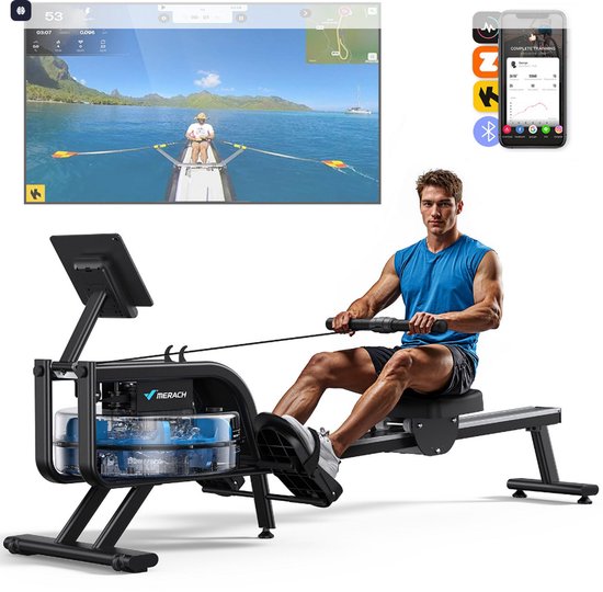 MERACH Waterroeimachine 15L Zwart Ergonomisch Stalen Frame - MERACH - €279,99