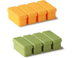 QTTVBTNA -Freezer Tray voor Soepen - Silicone Ice Cube Molds - Voedselopslag - Bevriezen van Soepen en Sauzen - Geel + groente