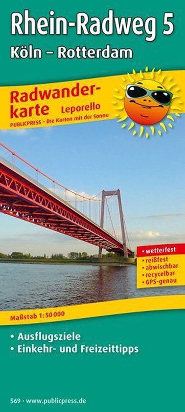 Rhein-Radweg 5 Köln - Rotterdam Radwanderkarte 1 : 50 000 - cover