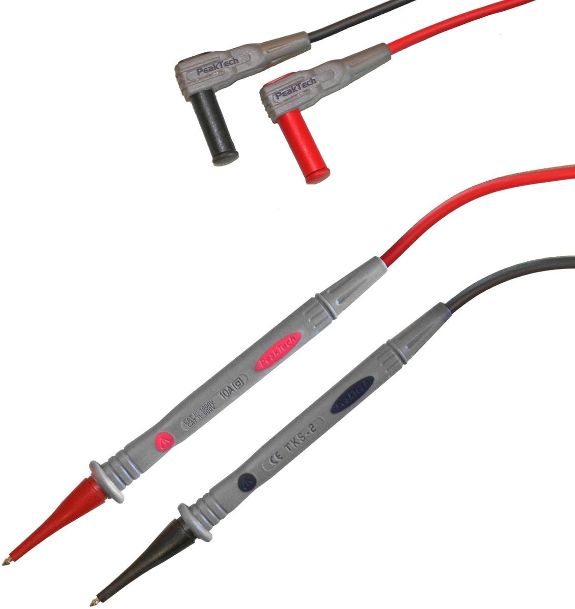 Flexibele multimeter meetleidingen - 120 cm, 4 mm testleidingen, 1000 V AC/DC, 10 A, CAT III/IV