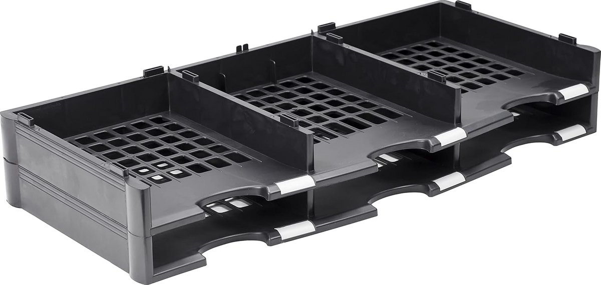 Modulaire 30-Compartiment Literatuur Organizer - Zwart
