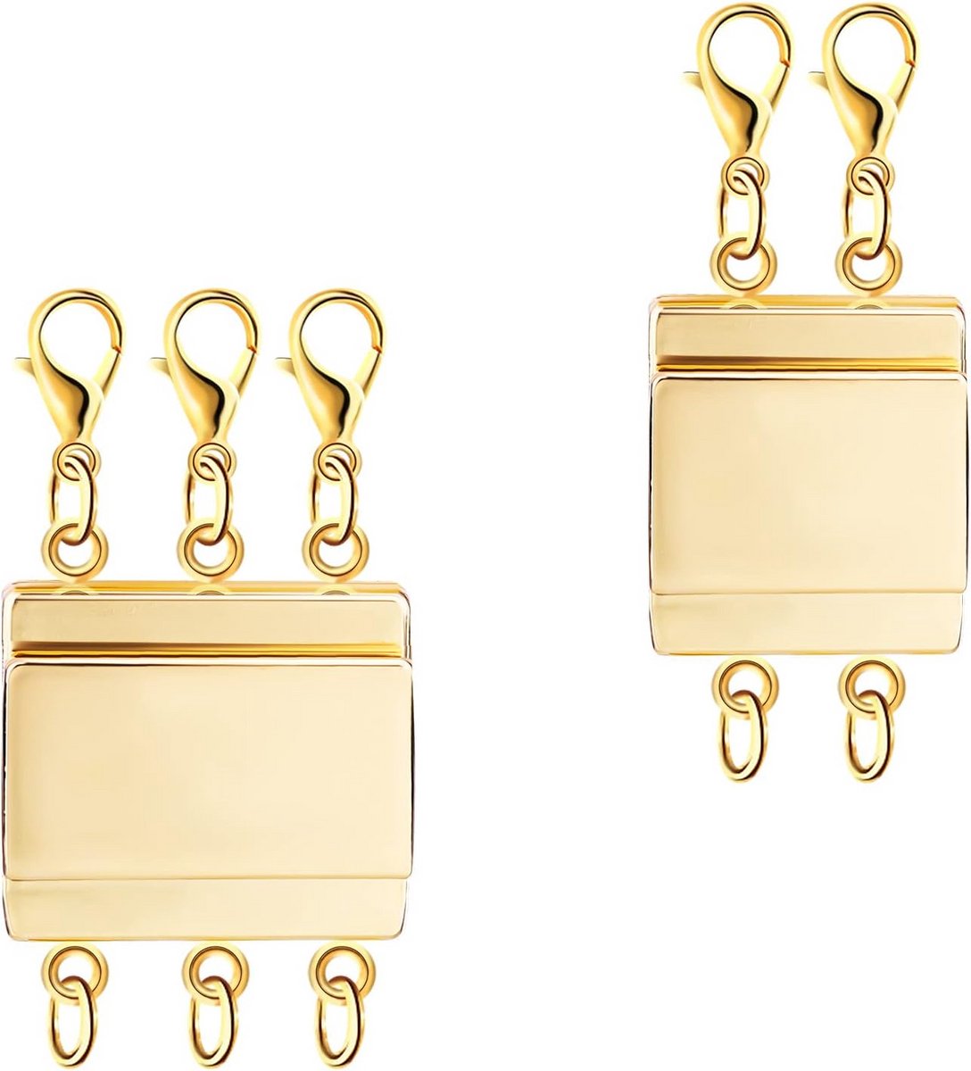 2 Stuks Gelaagde Sluiting voor Ketting - Magnetische Connector voor Sieraden Maken