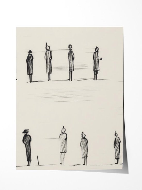 Stijlvolle Minimalistische Figuren Poster - Poster 40x60 cm - Sfeervolle Wanddecoratie voor Woonkamer & Slaapkamer - Premium papier - zonder lijst
