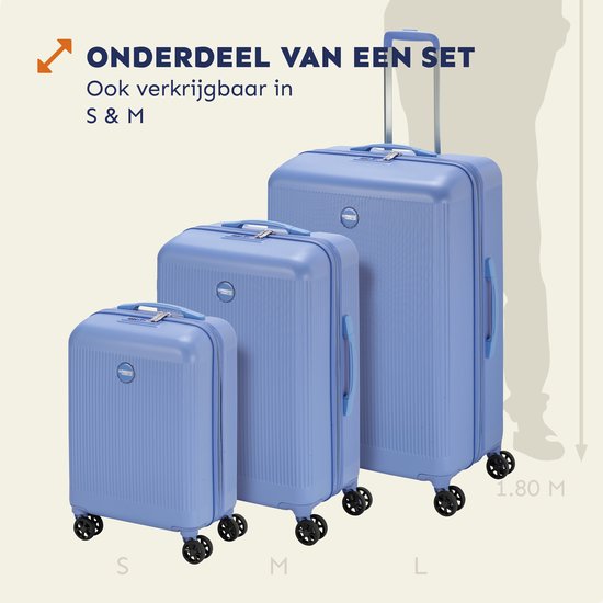 Princess Traveller Oceans – Grote Reiskoffer – Cornflower Blue – TSA-Slot – 98L koffer – 77x52x29 cm – GRS gecertificeerd