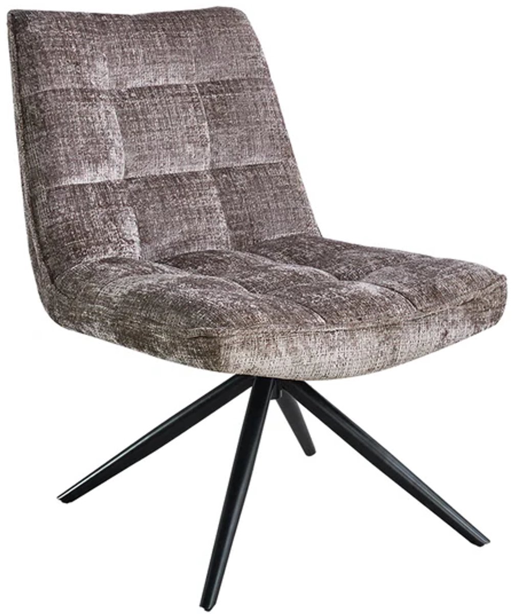 Draaibare fauteuil Rosa bruin chenille 1 persoons armstoel draaibaar