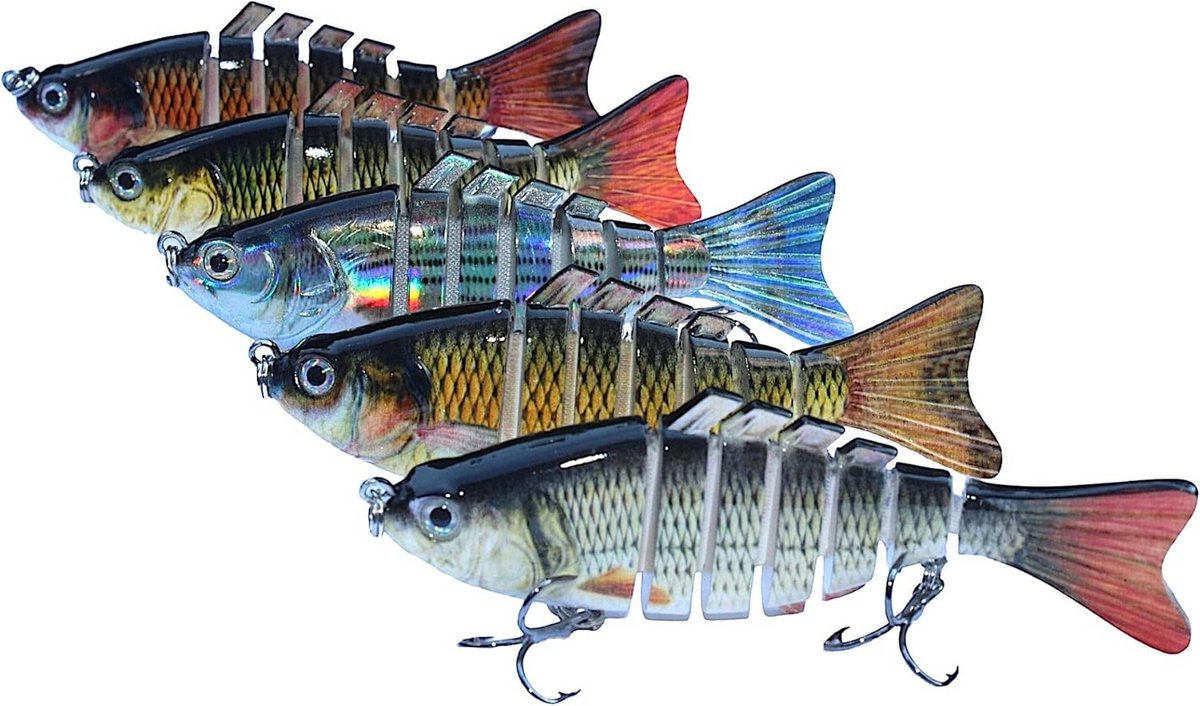 6-Delige 7-Segment Jerkbait Hengel Aas Set voor Snoek en Roofvis