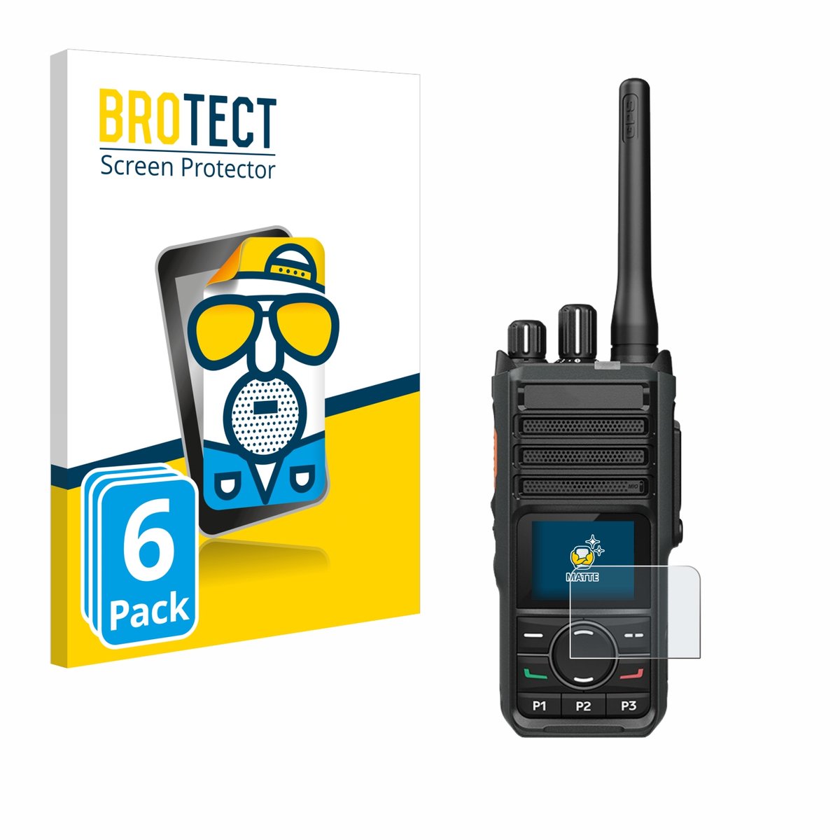 BROTECT - Screenprotector voor Hytera HP565 - Folie Beschermfolie matte 6 Stuks