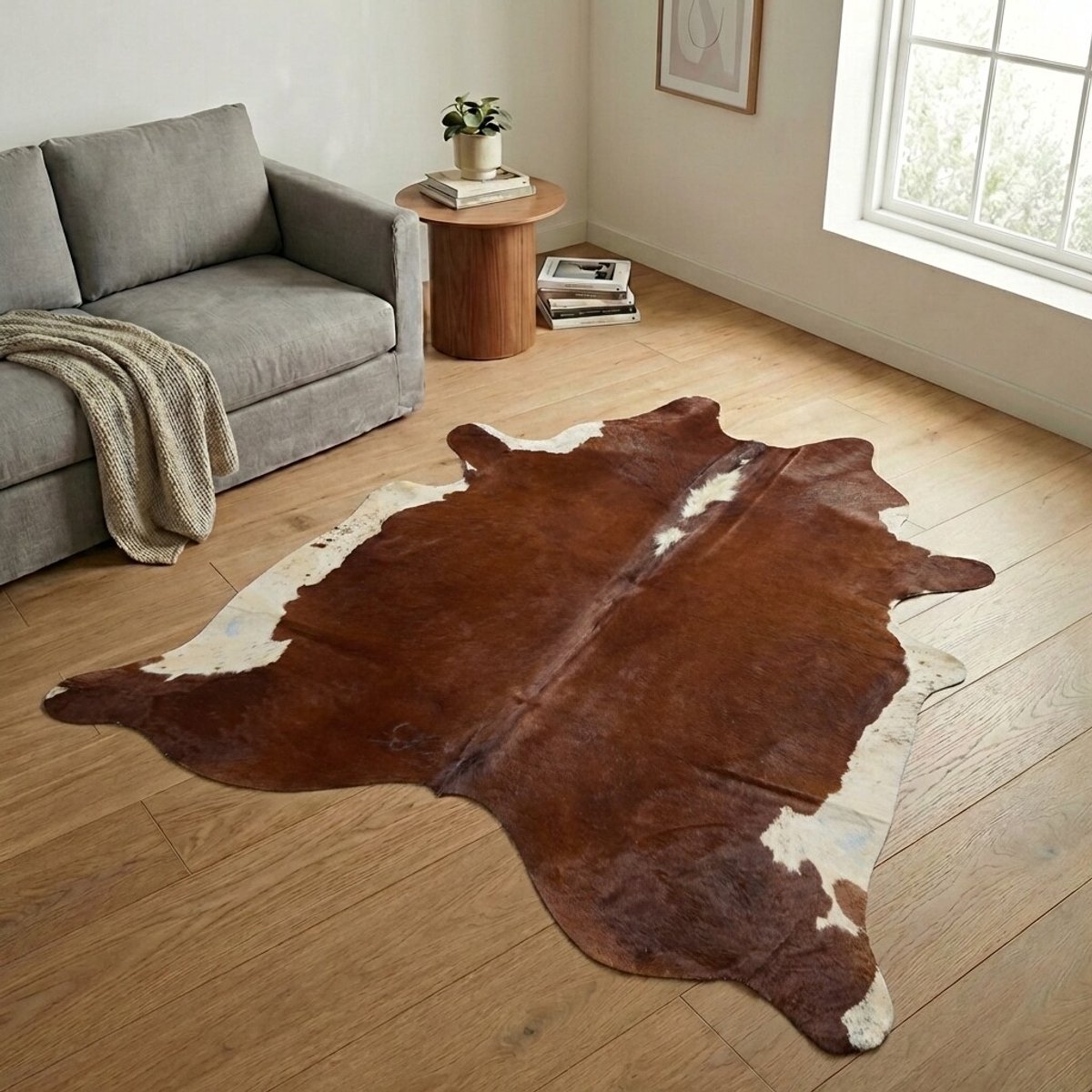 Koeienhuid Vloerkleed XXL (Extra Groot) - Effen-solid - 244 x 229 cm - Koeienkleed / Koeienvel / Dierenvel / Dierenhuid / Koehuid Tapijt