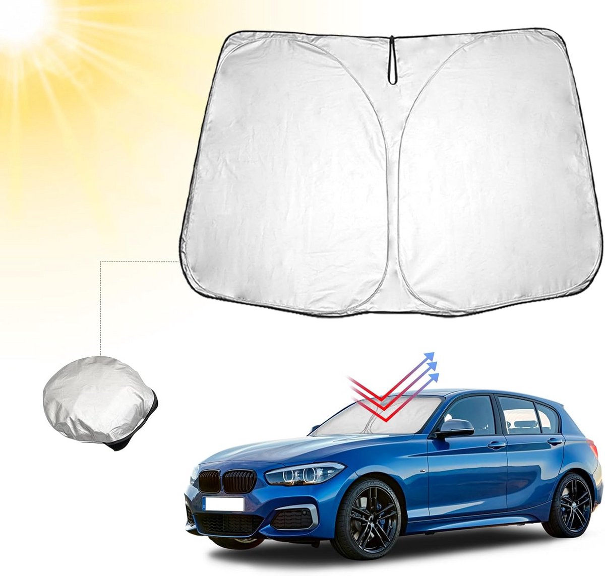 Opvouwbare Voorruitafdekking voor BMW 1 Serie F20 F21 F40 - UV-bescherming tegen Zon