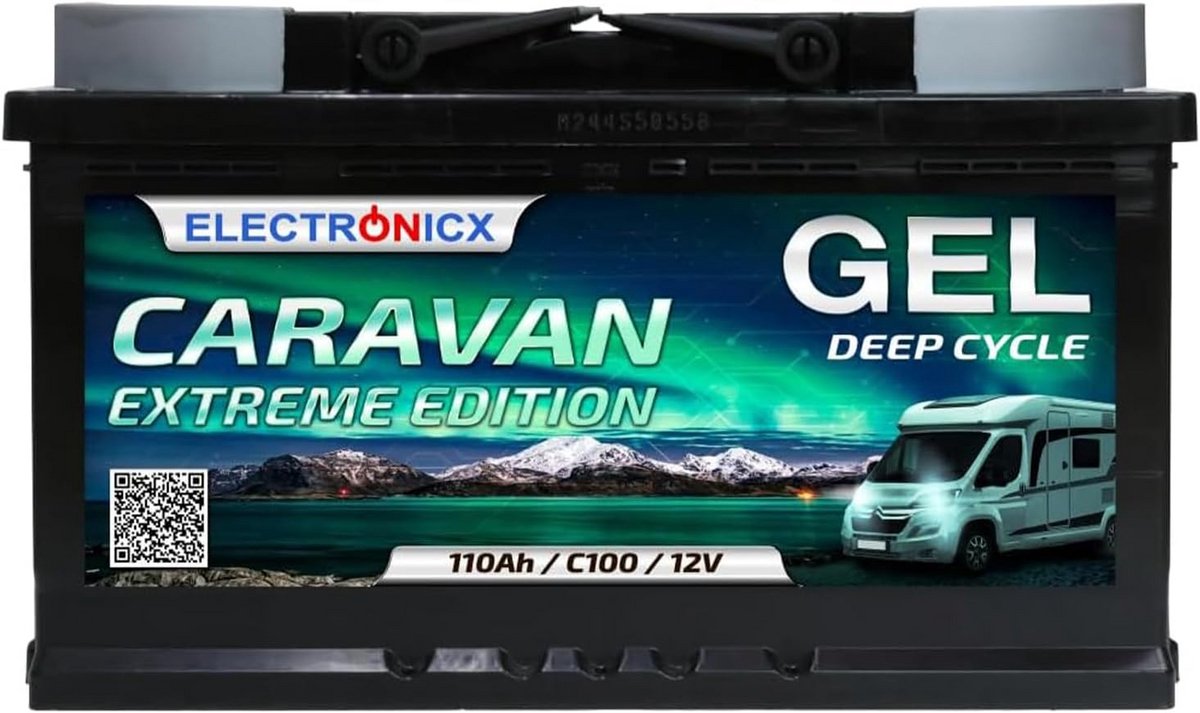 GEL Verbruiksaccu 12V 110Ah voor Caravan, Camper, Boot en Camping - Onderhoudsvrij