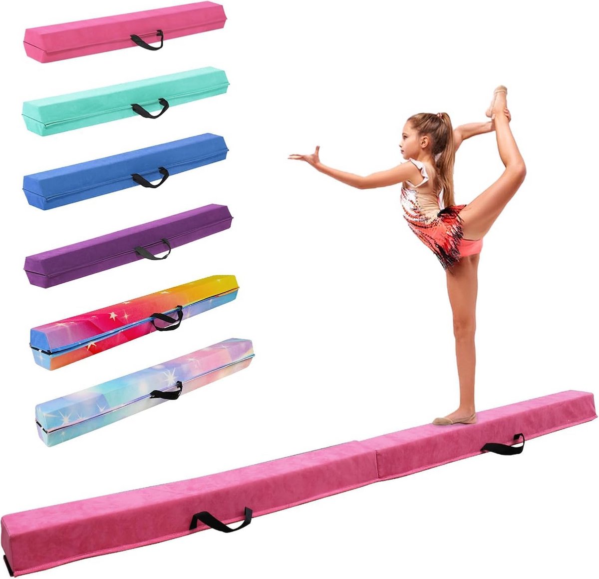 Opvouwbare Turnbalk - 2.4m, 2.7m of 3m - Antislip Yoga & Gymnastiek Trainingsmateriaal