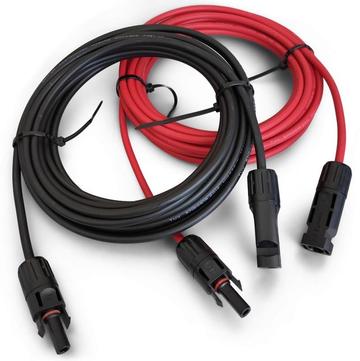 PV Verlengkabels voor Zonnepanelen 6mm² Rood en Zwart - UV- en Weerbestendige Solar Kabel