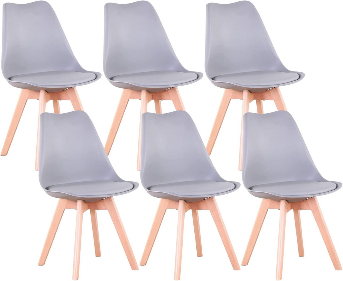 Set van 6 Eetkamerstoelen Scandinavische Stijl Zitmeubelen Woonkamer