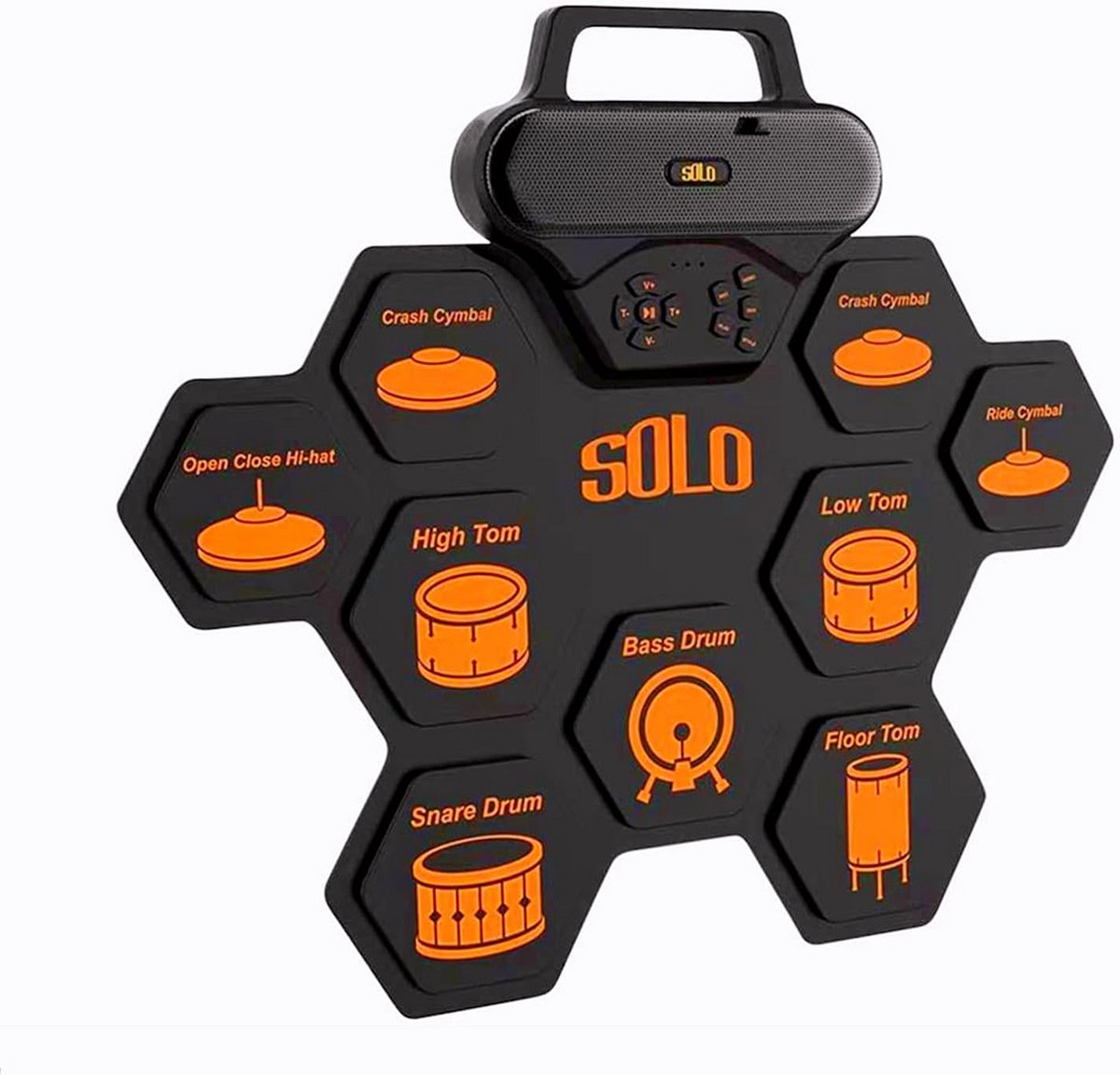 Draagbaar Opvouwbaar Elektronisch Drumstel met 9 Pads en Ingebouwde Speakers