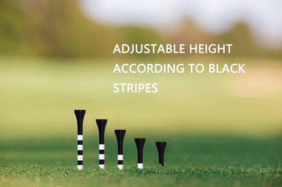 Lange Houten Golfballen Tees Set van 100 Stuks, 83mm Bamboe Golf Tees Zwart Wit — afbeelding 4
